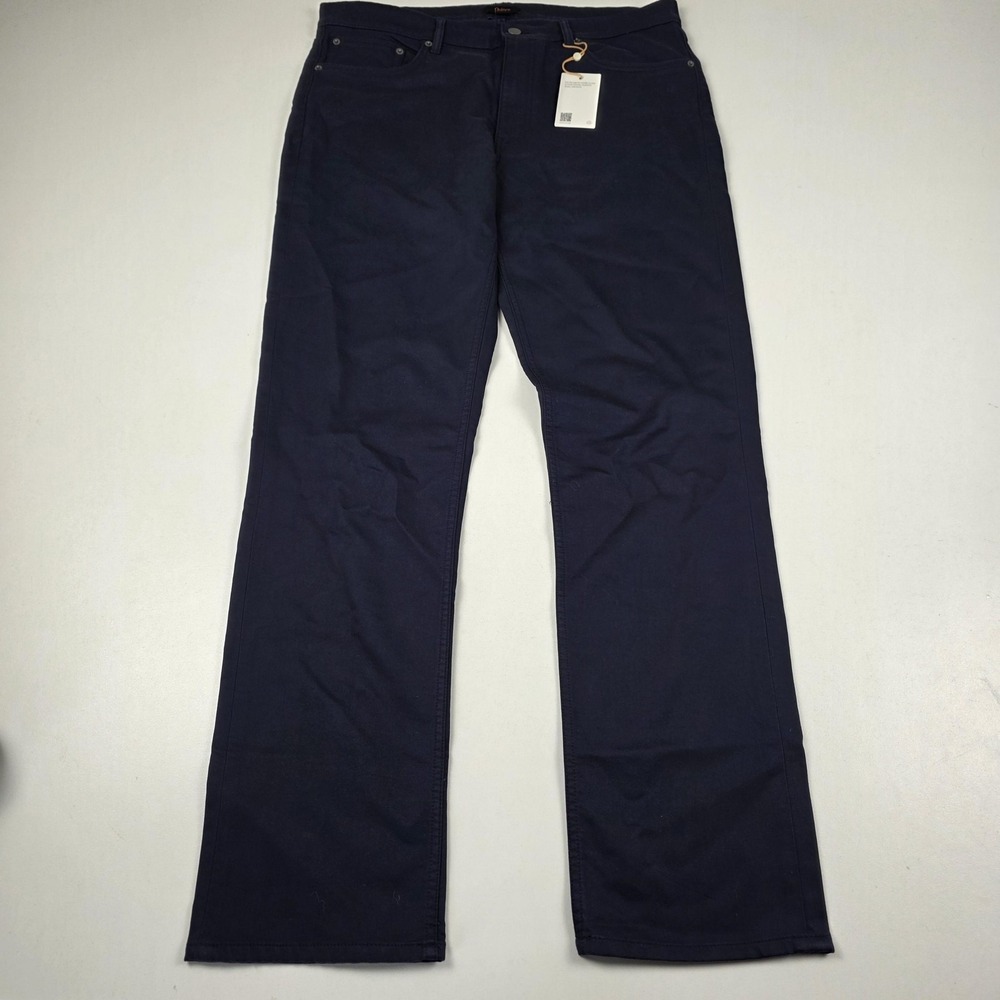 Quince Pants Mens 36x34 Blue Stretch Chino Straight Leg 5 Pocket Casual
